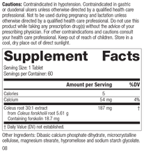 Load image into Gallery viewer, Coleus Forte, 60 Tablets, Rev 07 Supplement Facts