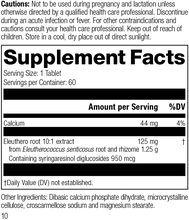 Load image into Gallery viewer, Eleuthero, 60 Tablets, Rev 10 Supplement Facts