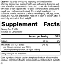 Load image into Gallery viewer, Milk Thistle Forte, 60 Tablets, Rev 01 Supplement Facts