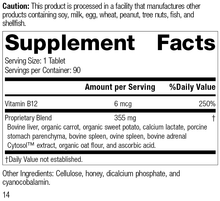 Load image into Gallery viewer, Cataplex® B12, 90 Tablets, Rev 14 Supplement Facts
