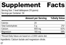 Load image into Gallery viewer, Calcium Lactate Powder, 12 Ounces, Rev 07 Supplement Facts
