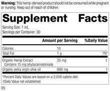 Load image into Gallery viewer, Hemp Oil Liquid 30 mL Rev 03 Supplement Facts
