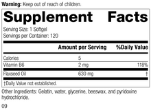 Load image into Gallery viewer, Flax Oil with B6, formerly known as Linum B6 5340-8.0 Supplement Facts
