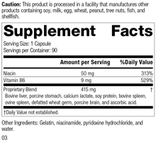Load image into Gallery viewer, Niacinamide B6, 90 Capsules, Rev 03 Supplement Facts
