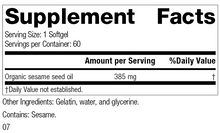 Load image into Gallery viewer, Sesame Seed Oil, 60 Softgels, Rev 07 Supplement Facts
