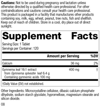 Load image into Gallery viewer, Gymnema, 120 Tablets, Rev 08 Supplement Facts
