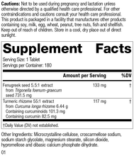 Load image into Gallery viewer, Turmeric Forte, 180 Tablets, Rev 01 Supplement Facts
